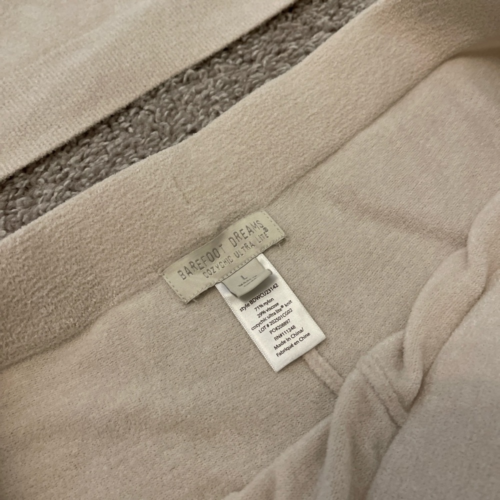Barefoot Dreams CozyChic Ultra Lite Knit Cream Lounge Set Size L - Picture 5 of 6